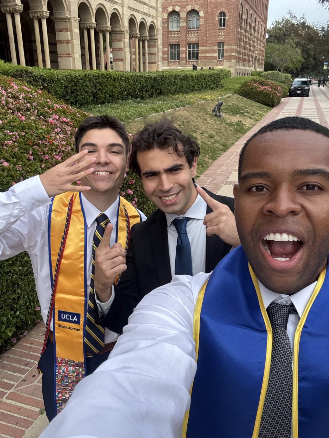 Graduation selfie with two friends
